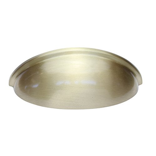 Hamilton Bowes Satin Brass Cabinet Hardware Cup Pull 3 Modern Basic Modern Gold Vibrant Amber